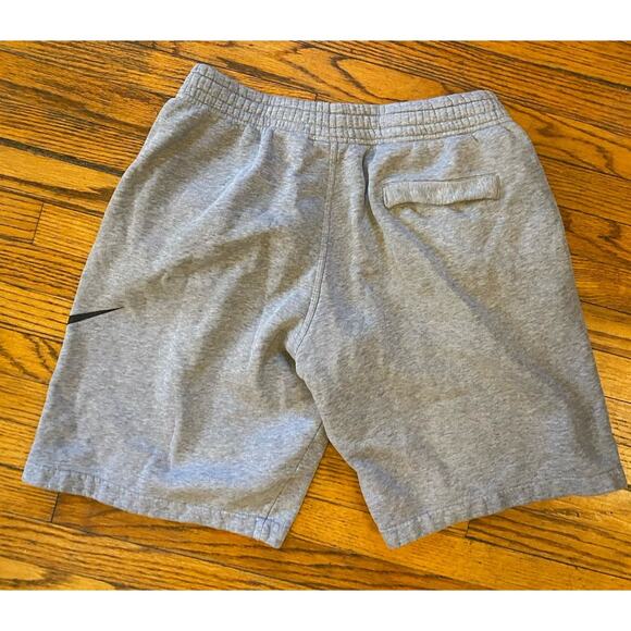 VTG Nike Big Black Swoosh Sweat Shorts Pockets Men’s M Gray Drawstring Pull On - Picture 2 of 10